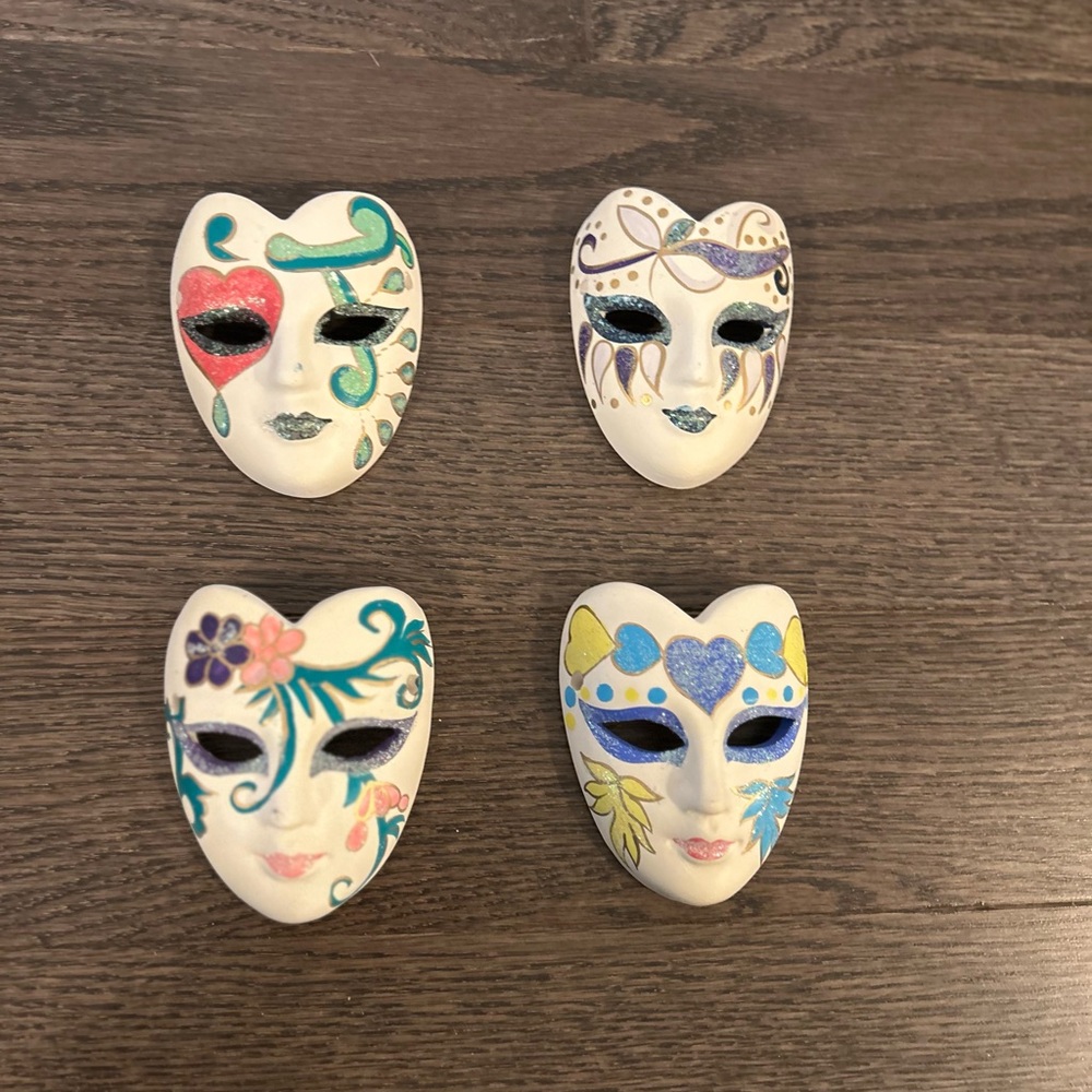 Artistic Ceramic Mask Set with Vibrant Designs